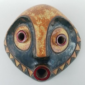 Vintage 1975 Clay Glazed Tribal Mask Wall Hang Decorative   292671882464